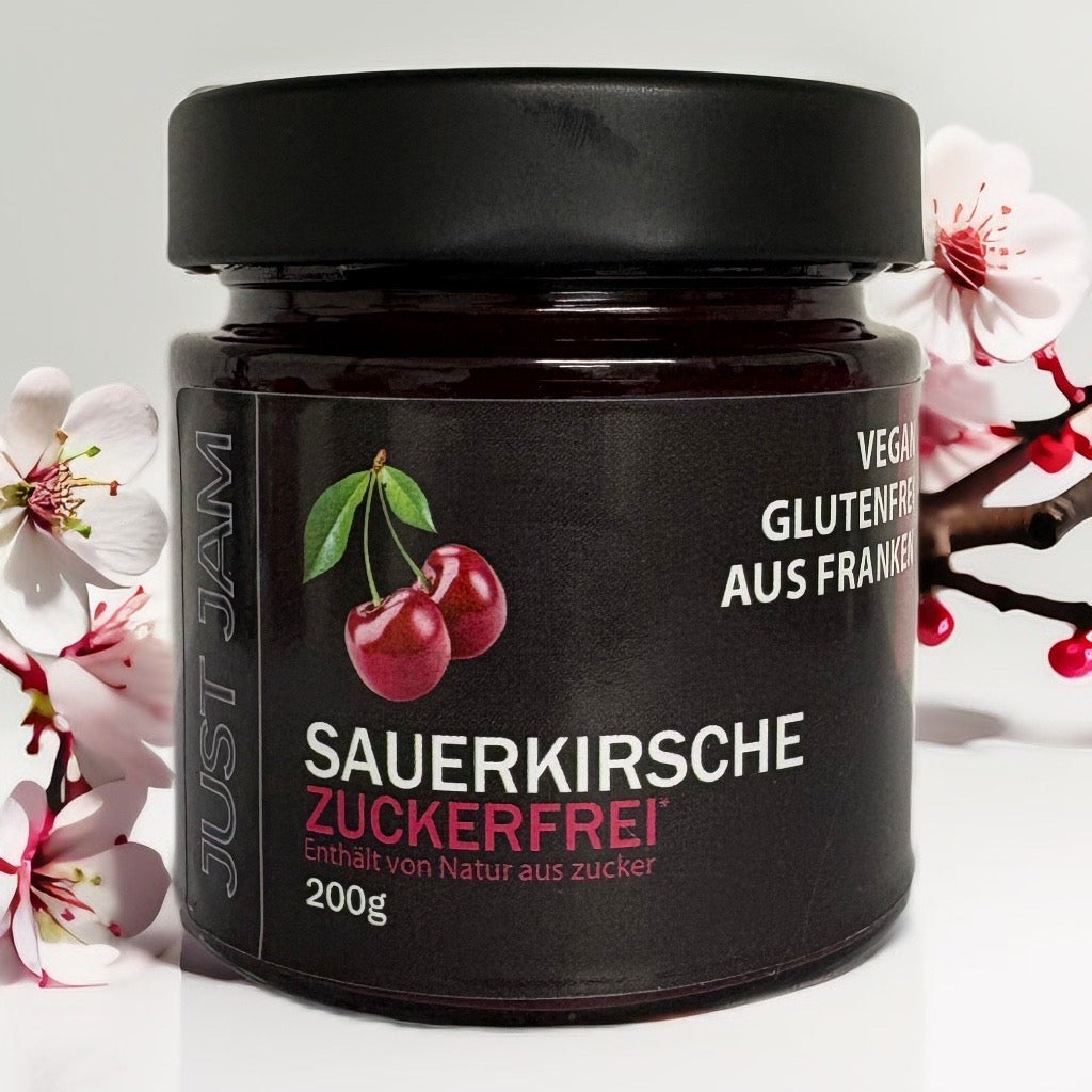 JustJam Sauerkirsche Marmelade Zuckerfrei 200g